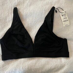 NWT Macy's Alfani Black Bralette Bra Size Large 34D 36C Minimalist NEW $20